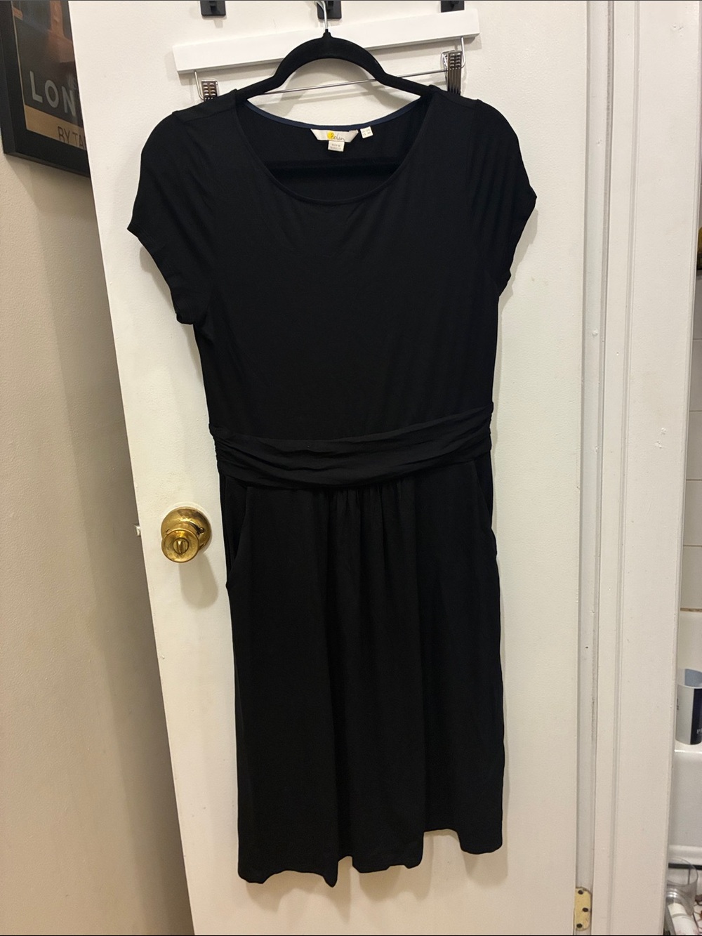 Boden Classic Black Short-Sleeve Knit Dress US8 UK12